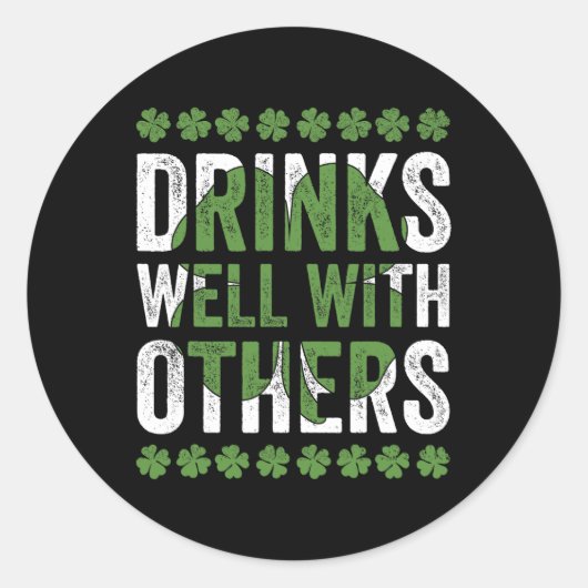 st patricks dayおもしろいは他のビールとよく飲む ラウンドシール (正面)