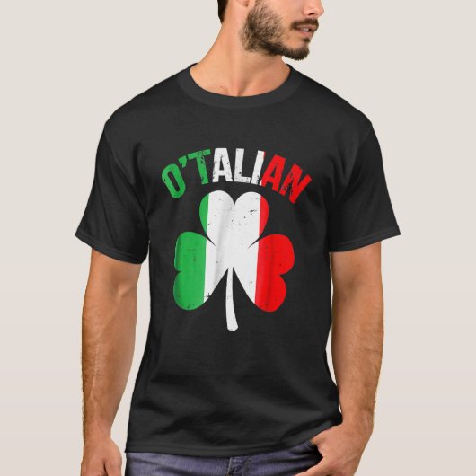 st patricks dayおもしろいアイリイタリアンッシュオタリアン1 tシャツ (正面)