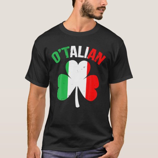 st patricks dayおもしろいアイリッシュイタリアンオタリアン tシャツ (正面)