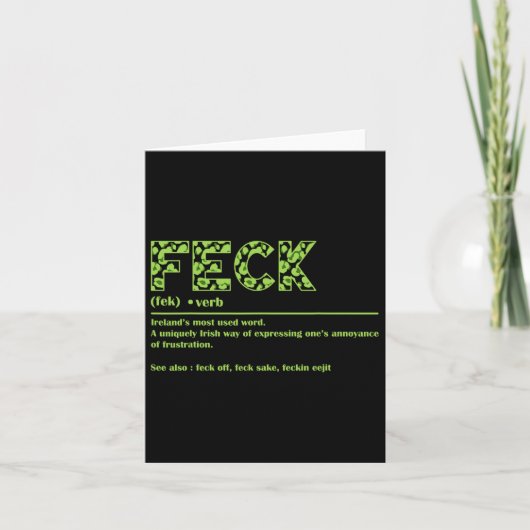 St patricks dayおもしろいアイリッシュフェックの定義 カード (正面)