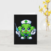 st patricks dayおもしろいシャムロックナース聴診器S カード (黄色い花)
