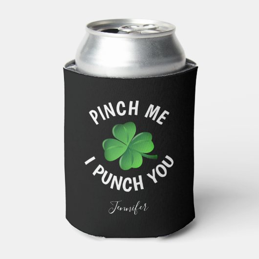 st patricks dayおもしろいシャムロパーソナライズされたック名 缶クーラー (缶正面)