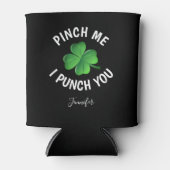 st patricks dayおもしろいシャムロパーソナライズされたック名 缶クーラー (正面)