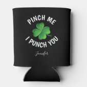 st patricks dayおもしろいシャムロパーソナライズされたック名 缶クーラー (裏面)