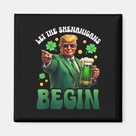 st patricks dayおもしろいトランプはシーナニガンを解放 マグネット (正面)