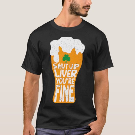 St patricks dayおもしろいドリンクギフトラッキーシャムロック tシャツ (正面)