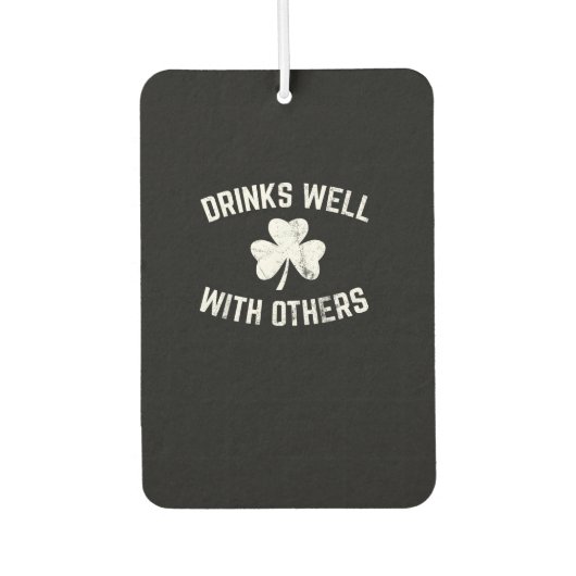 st patricks dayおもしろい飲みワイシャツW カーエアーフレッシュナー (正面)