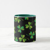 St patricks dayかわいいシャムロックパターングリーンブラック マグカップ (中央)
