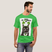 st patricks dayがヘッドバンドで猫に tシャツ (正面フル)