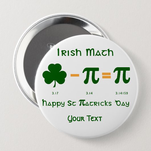 St patricks dayとパイの日ボタンバッジ名タグ 缶バッジ (正面&裏面)