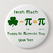 St patricks dayとパイの日ボタンバッジ名タグ 缶バッジ (正面)