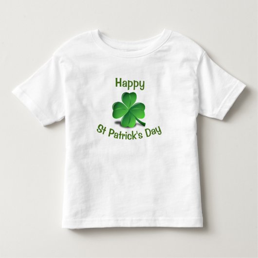 St patricks dayのかわいく幸せな緑のシャムロック トドラーTシャツ (正面)