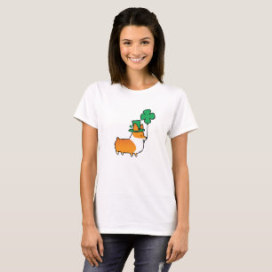 St patricks dayのコーギーのワイシャツ tシャツ