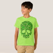 St patricks dayのシャムロックのスカル tシャツ (正面フル)