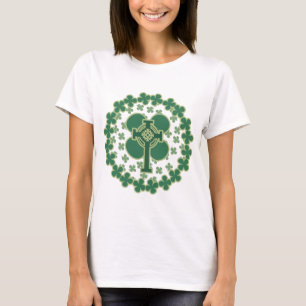 St patricks dayのシャムロックの十字 tシャツ