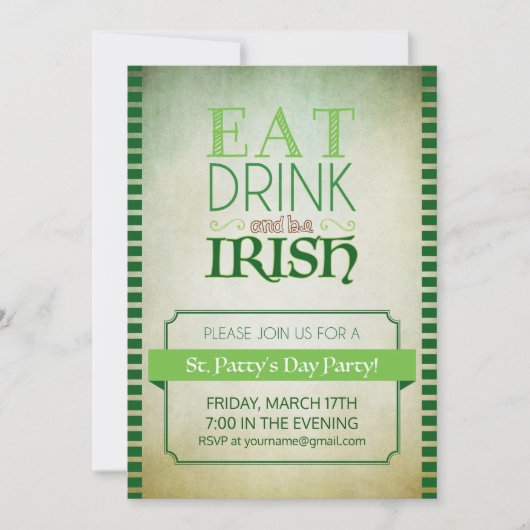St patricks dayのパーティーの招待 招待状 (正面)