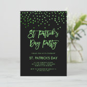 St patricks dayのパーティー|のモダンな緑および黒い 招待状 (スタンド正面)