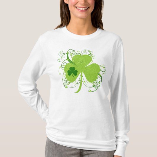 St patricks dayのファンシーなシャムロック tシャツ (正面)