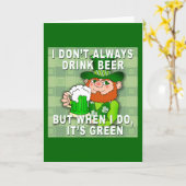 St patricks dayのミームのユーモアのための緑ビール カード (黄色い花)