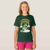 St patricks dayのユニコーンのLepricornのアイルランド語 Tシャツ (正面フル)