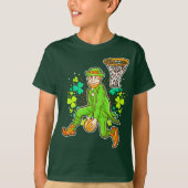 St patricks dayの小妖精のバスケットボールのダンク tシャツ (正面)