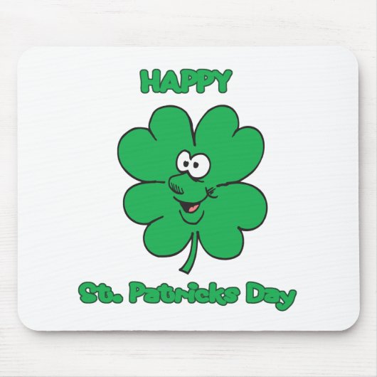 St patricks dayの幸せなシャムロックSmilie マウスパッド (正面)