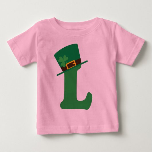 St patricks dayの手紙Lアルファベット ベビーTシャツ (正面)
