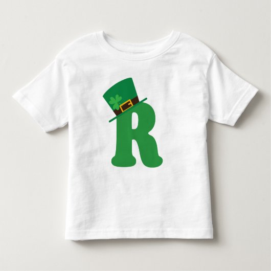 St patricks dayの手紙Rのアルファベット トドラーTシャツ (正面)