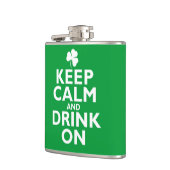 St patricks dayの穏やかなユーモアを保って下さい フラスク (左)