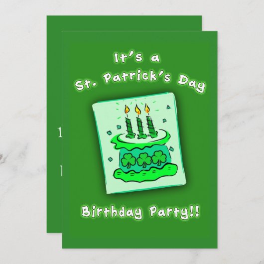 St patricks dayの誕生会のカスタムの招待状 招待状 (正面/裏面)
