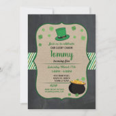 St patricks dayの誕生会の招待のシャムロック 招待状 (正面)