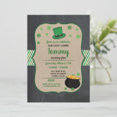St patricks dayの誕生会の招待のシャムロック 招待状 (スタンド正面)