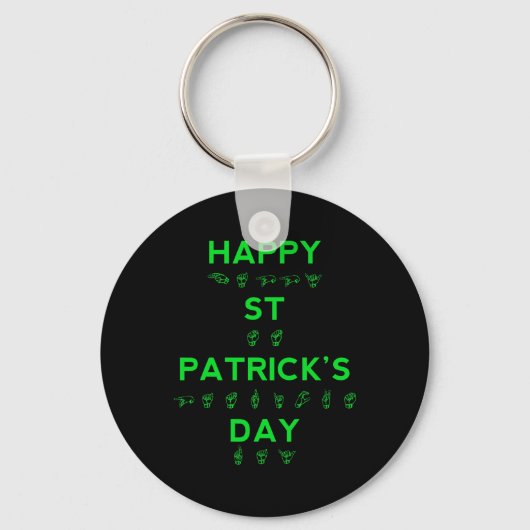 St patricks dayろうプライド手話Asl Aware キーホルダー (正面)