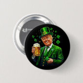 st patricks dayを再素晴らしびトランプのアイリッシュアメリにする 缶バッジ (正面&裏面)