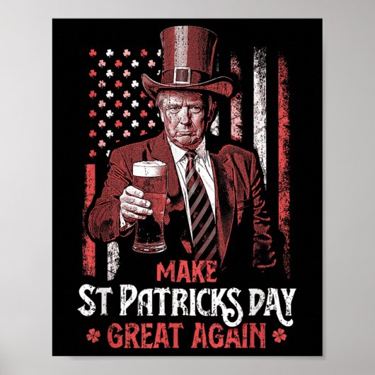 st patricks dayを再素晴らしびトランプのシャムロックにする ポスター (正面)