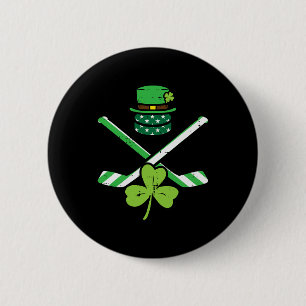 St patricks dayアイスホッケーサンパティスアイリッシュメンズ 缶バッジ