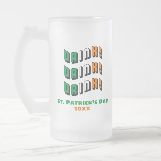 St patricks dayアイリッシュおもしろいかわいい飲み物 フロストグラスビールジョッキ (左)