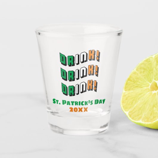 St patricks dayアイリッシュかわいおもしろい飲酒 ショットグラス (正面)