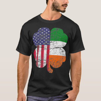 St patricks dayアイリッシュアイルランドアメリカ国旗のシャマー tシャツ