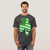 St patricks dayアイリッシュアメリカンシャムロックメンズ tシャツ (正面フル)