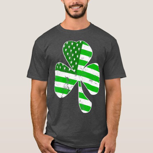 St patricks dayアイリッシュアメリカンシャムロックメンズ tシャツ (正面)