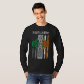 St patricks dayアイリッシュアメリカ国旗のケルトTシャツ Tシャツ (正面フル)