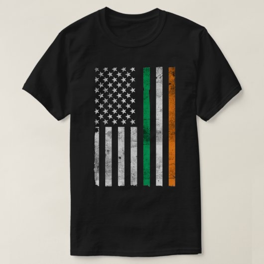 St patricks dayアイリッシュアメリカ国旗のシャムロック tシャツ (デザイン正面)