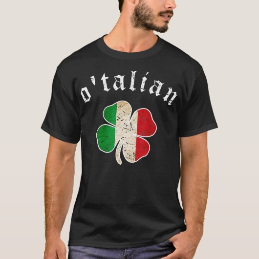 St patricks dayアイリッシュオタリアンイタリアシャームロック tシャツ (正面)