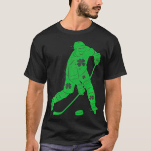 St patricks dayアイリッシュシャムロックホッケープレーヤースポーツ tシャツ