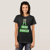 St patricks dayアイリッシュダンサーラッキー踊りティーシュ tシャツ (正面フル)