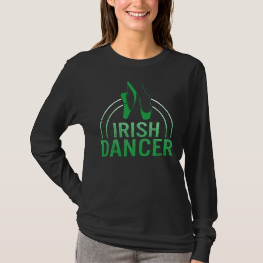 St patricks dayアイリッシュダンサーラッキー踊り先生 tシャツ (正面)