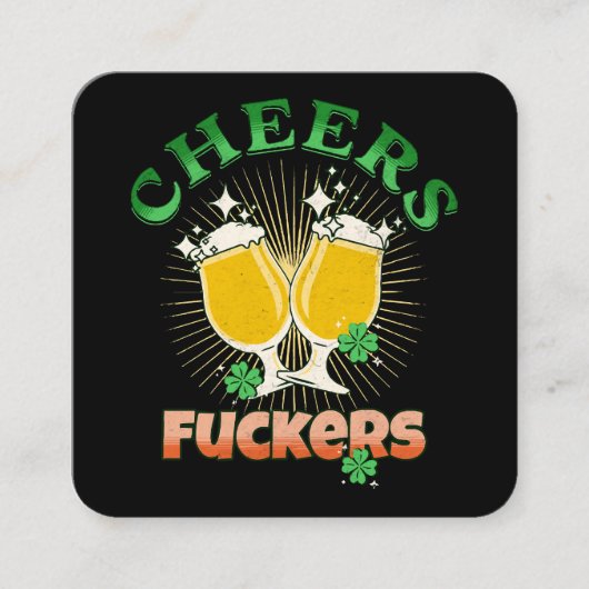 St patricks dayアイリッシュドリンキン スクエア名刺 (正面)