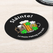 ST PATRICKS DAYアイリッシュビール ラウンドペーパーコースター (アングル)