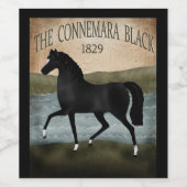 St patricks dayアイリッシュホースカスタムブラックアイリッシュ ワインラベル (シングルラベル)